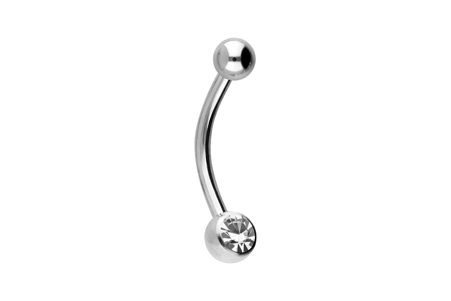 Chirurgenstahl Mini Bananabell Piercing KRISTALL